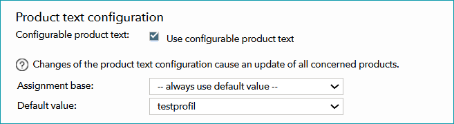Fig.6: One product text profile used for all products