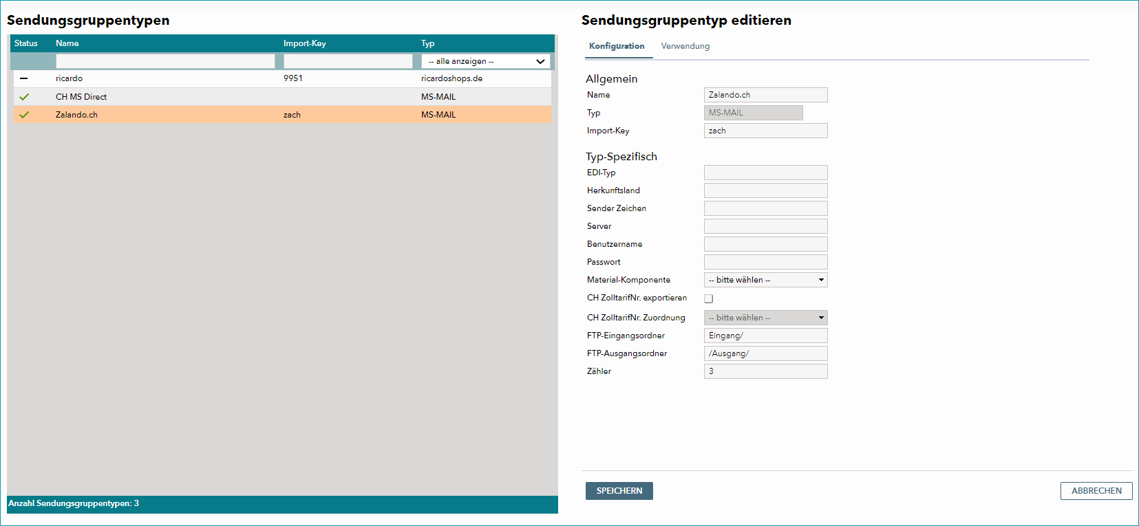 Abb. 3: Verwaltung von Sendungsgruppen in TB.One Abb. 3: Verwaltung von Sendungsgruppen in TB.One