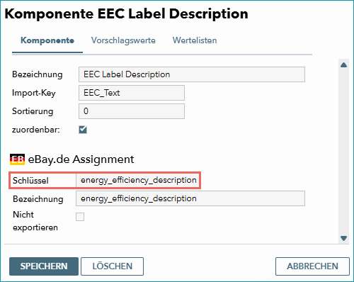 Abb.5: Komponente zur Zusammenfassung des EEK-Labels