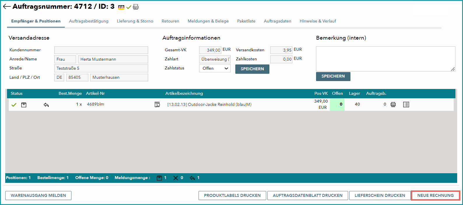 Abb.2: Rechnung drucken Abb.2: Rechnung drucken