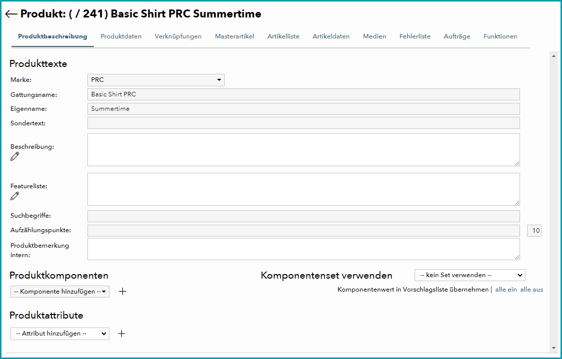 Abb.1: Reiter “Produktbeschreibung” Abb.1: Reiter “Produktbeschreibung”