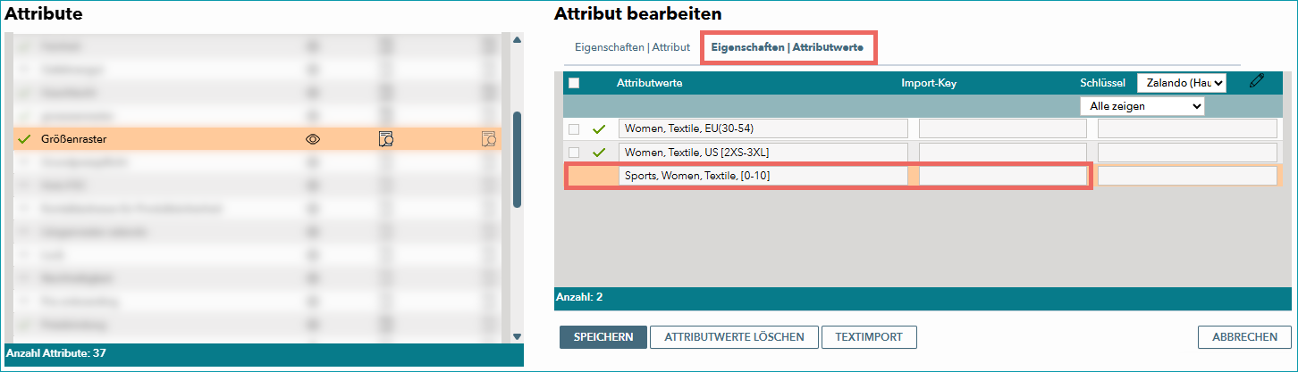 Abb.2: Einen neuen Attributwert anlegen