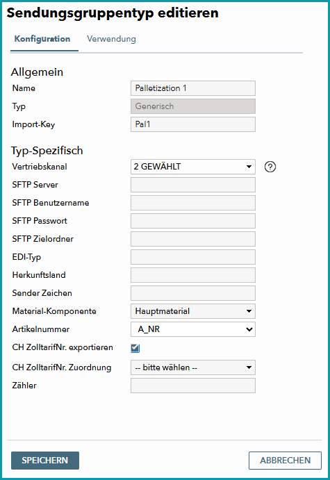 Abb2: Sendungsgruppentyp konfigurieren