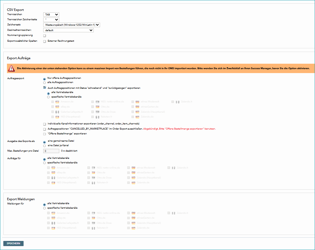 Export settings_de