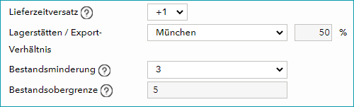 Abb.3: Kanalspezifische Lager- und Lieferzeit-Einstellungen Abb.3: Kanalspezifische Lager- und Lieferzeit-Einstellungen