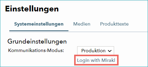 Abb.1: Melde dich an, indem du auf "Login with Mirakl" klickst. Abb.1: Melde dich an, indem du auf "Login with Mirakl" klickst.