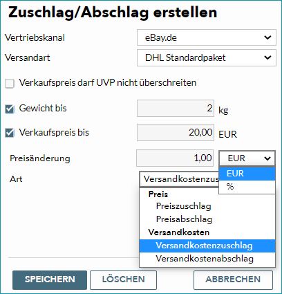 Preiszuschlag