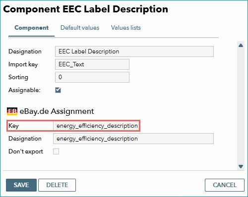 Fig.5: EEC Label summary component