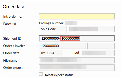 Fig. 6: Highlighted order number to use when creating delivery notes manually in TB.One Fig. 6: Highlighted order number to use when creating delivery notes manually in TB.One