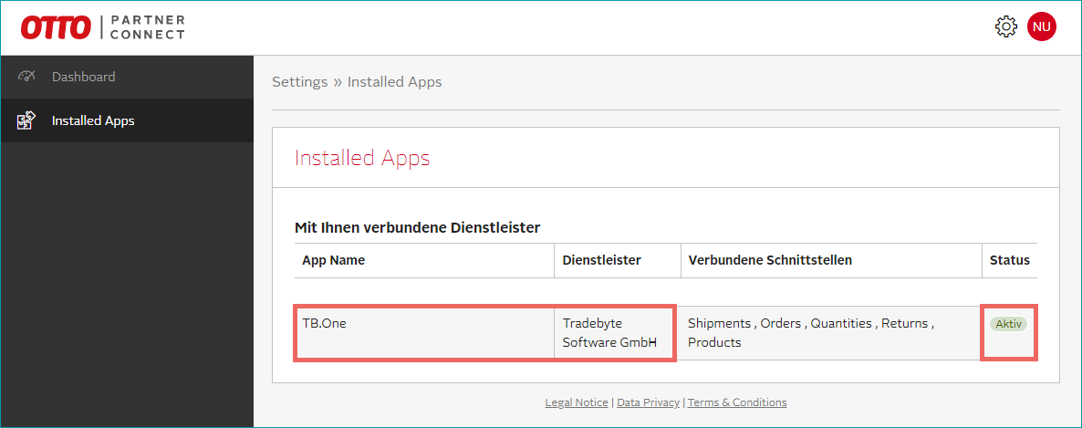 Otto Partner Connect_successful installation_DE