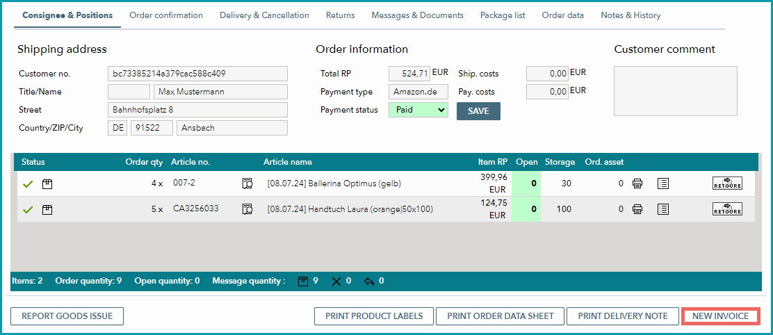 Fig.2: Print invoice