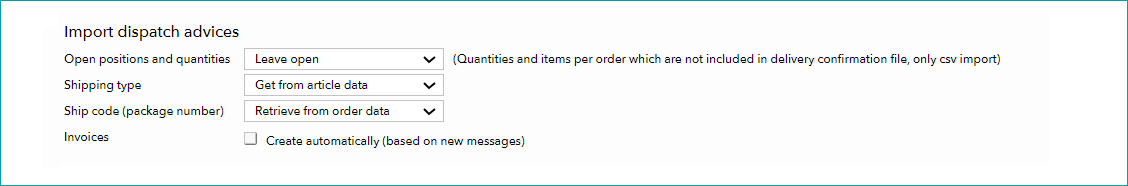 Fig.1: Import of dispatch advices