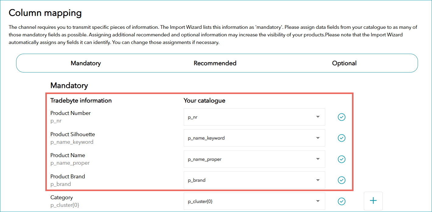 Fig. 6: Mapping columns in the Import Wizard
