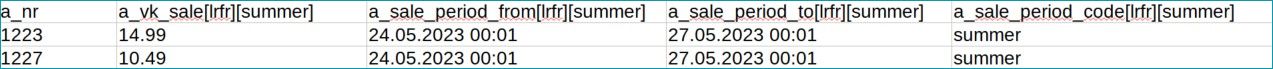 How to upload sales prices to La Redoute in a CSV file
