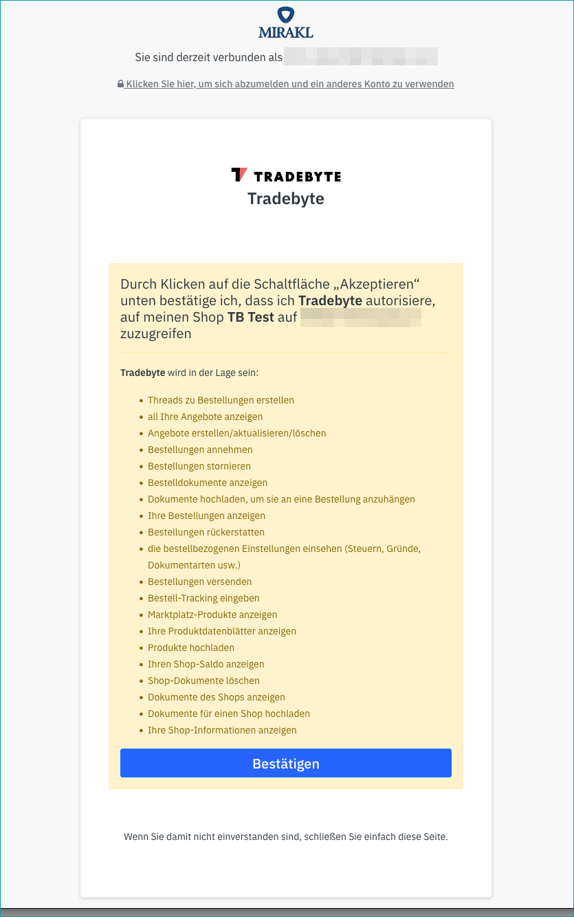 Fig.2: Authorize Tradebyte